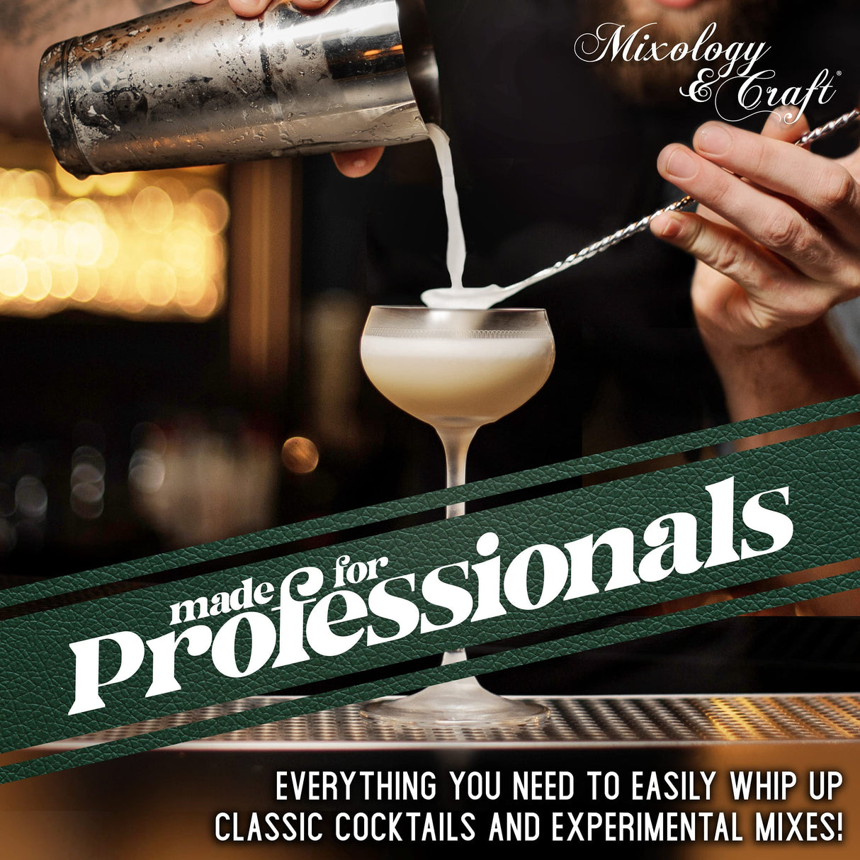 Bartender Kit 10-Piece Bar Tool Set with Bamboo Stand