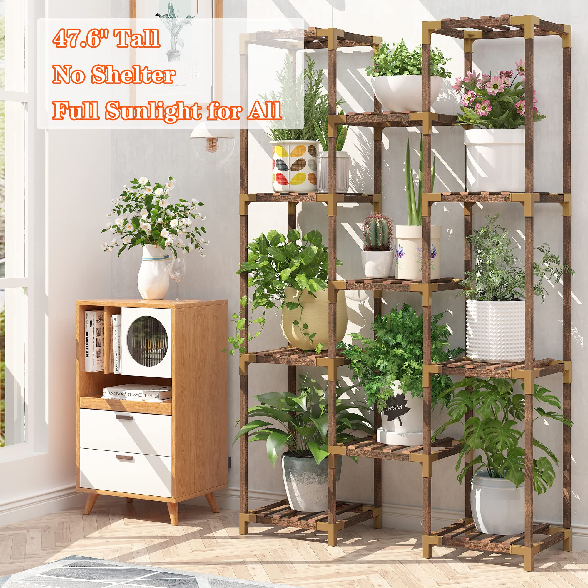 Plant Stand Indoor Outdoor, 11 Tier Reinforced Plant Shelf Multiple Plants
