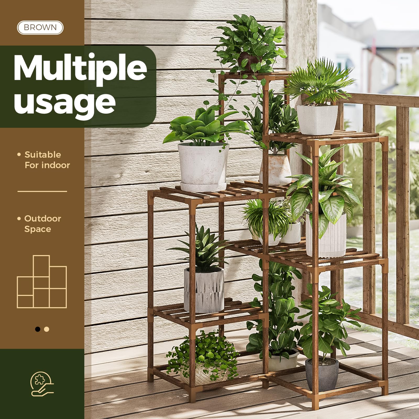 Bamworld 7-Tier Wooden Plant Stand