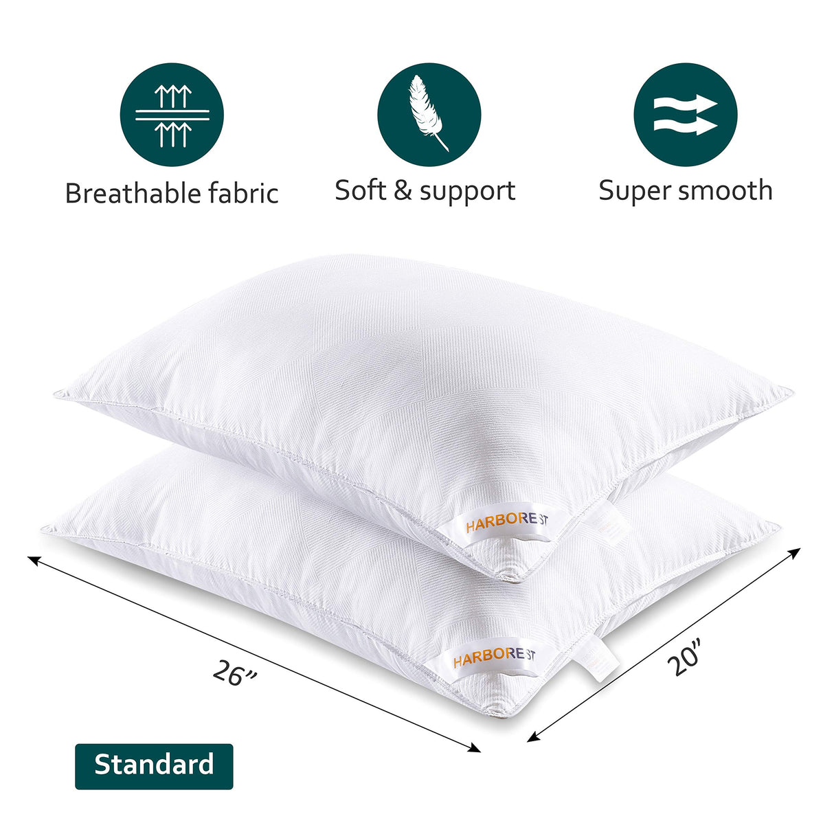 Bed Pillows for Sleeping 2 Pack - Luxury Plush Down Pillows