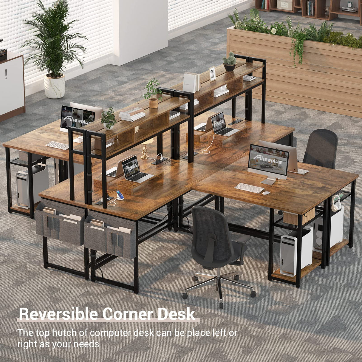 Reversible L-Shaped Corner Computer Desks