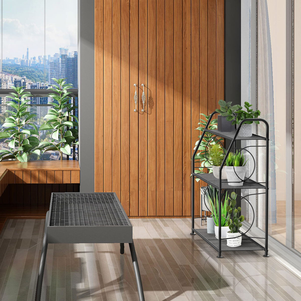 ArborEase 3-Tier Metal Plant Stand