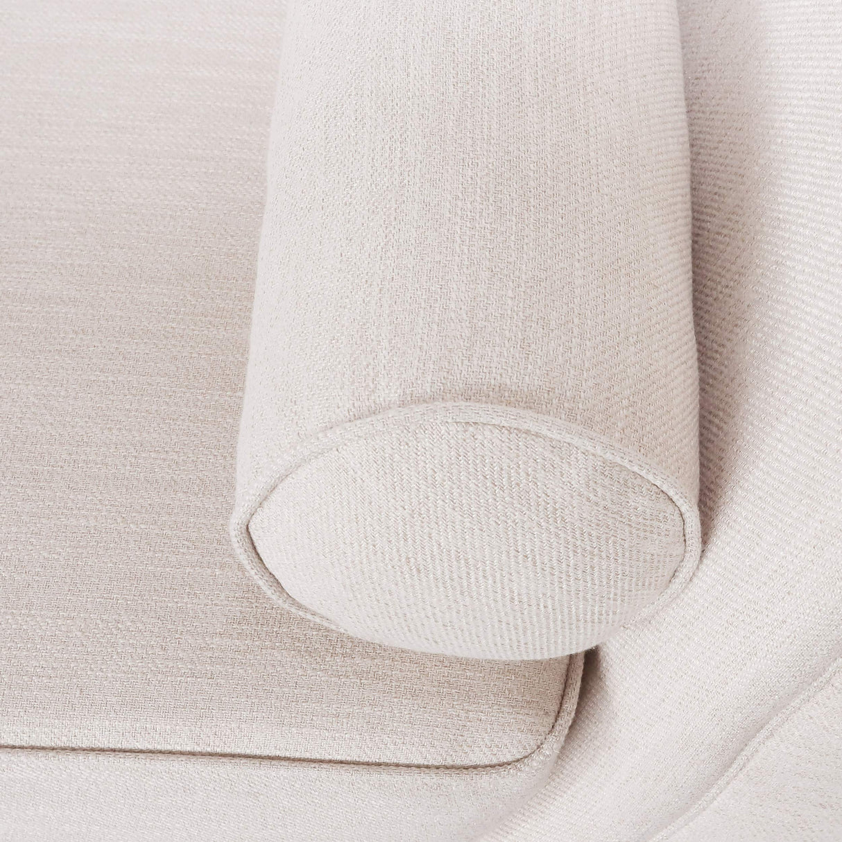 Chaise Lounge ,Polyester and Birch Wood, Beige + Dark Brown