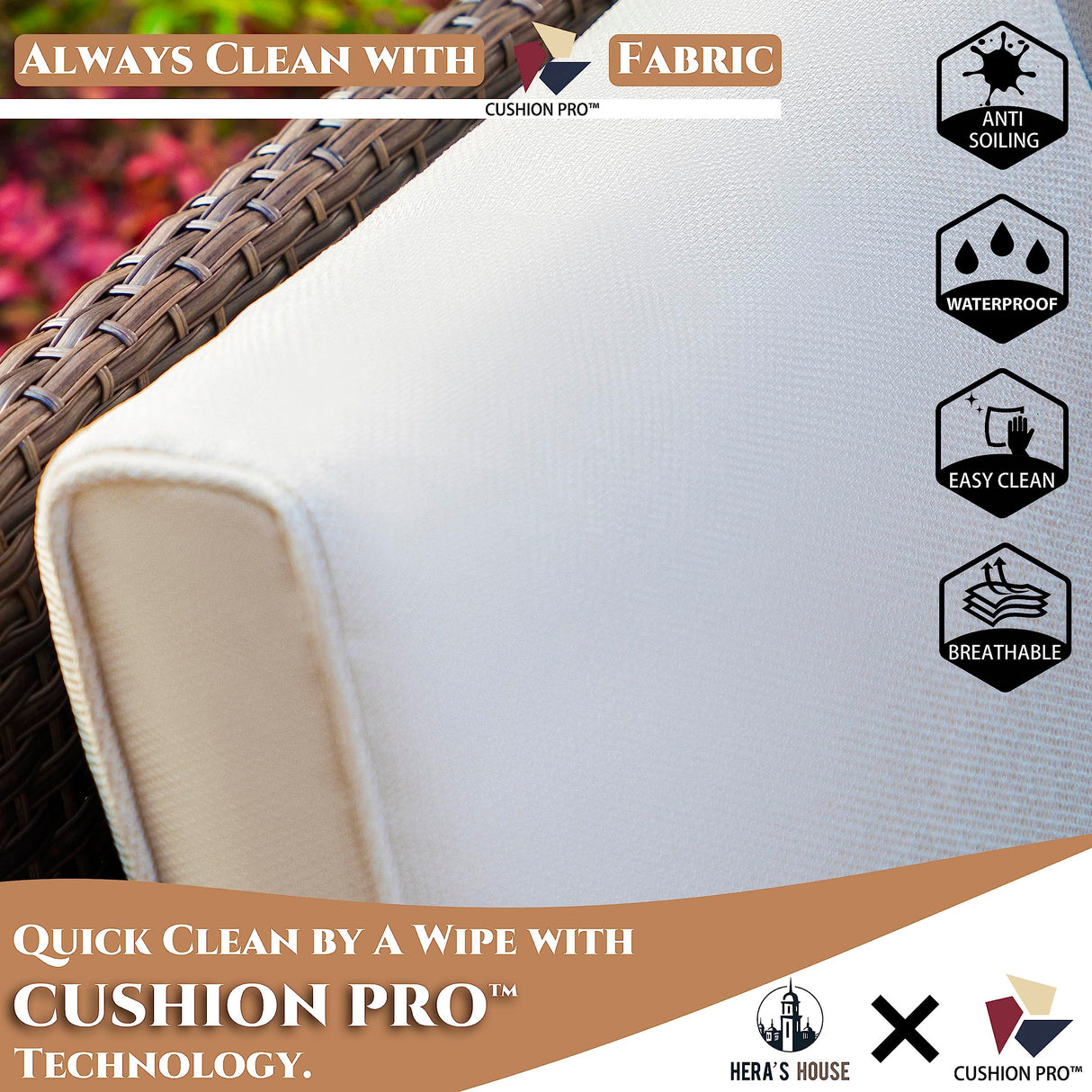 8 Pieces Wicker Patio Furniture Set with Fire Pit Table