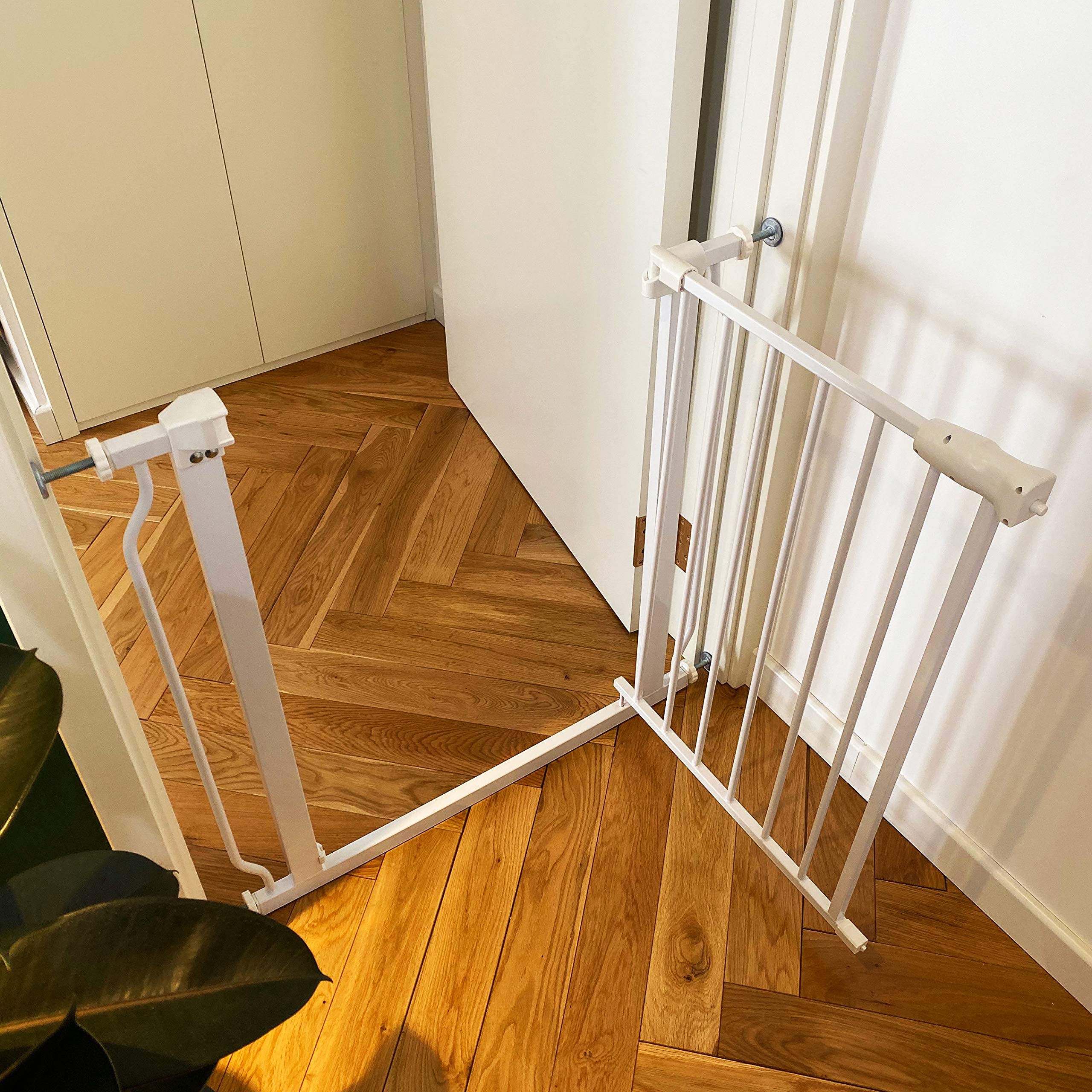 Easy Walk-Thru Safety Gate for Doorways and Stairways with Auto-Close/Hold