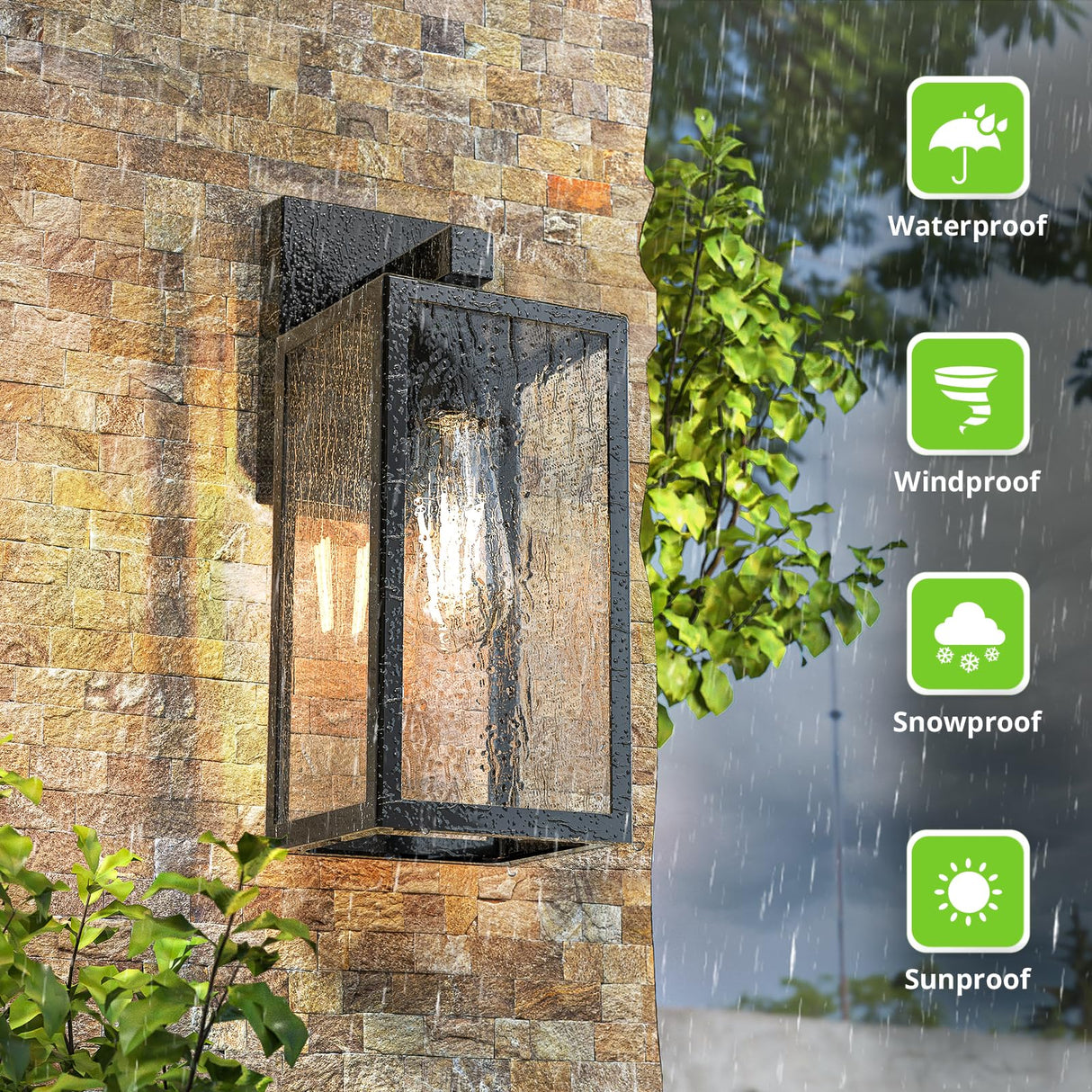 Outdoor Wall Sconce, Exterior Waterproof Wall Lantern Light Fixtures