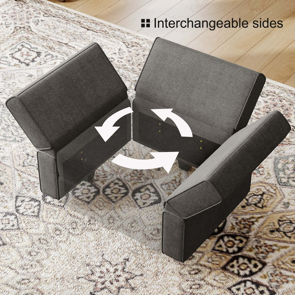 Oversized Modular Sectional Sofa U Shaped Couch Set with Storage Seat Convertible