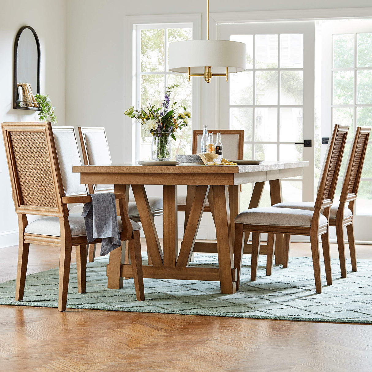 Contemporary Pendant Chandelier with White Shade