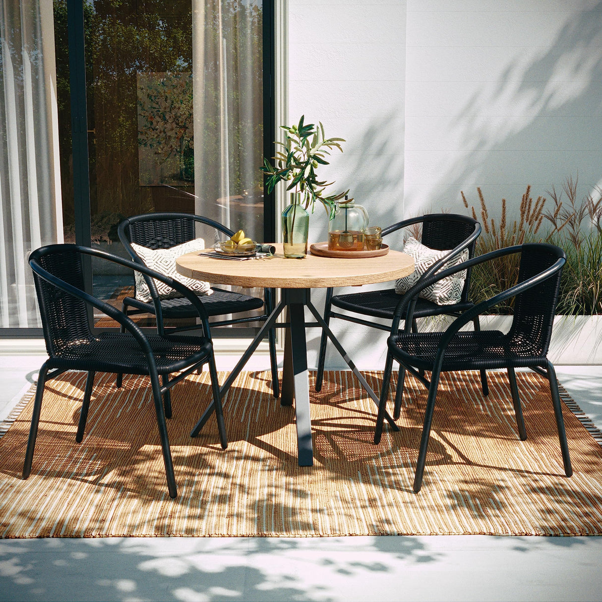 Lila 4 Pack Black Rattan Indoor