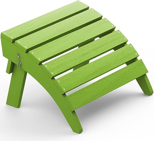 Folding Adirondack Ottoman, No-Assembly Footrest, Resistant Footstool