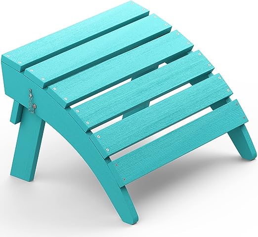 Folding Adirondack Ottoman, No-Assembly Footrest, Resistant  Footstool