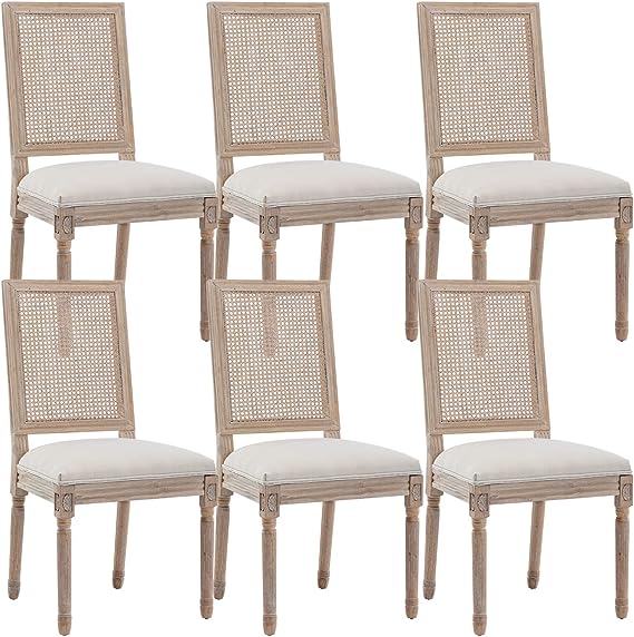French Country Dining Chairs Set of 6, Farmhouse Dining Chairs