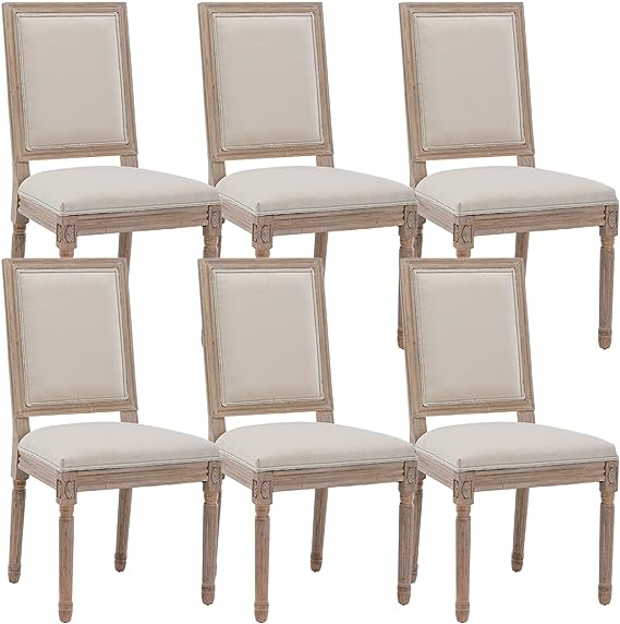 French Country Dining Chairs Set of 6, Farmhouse Dining Chairs
