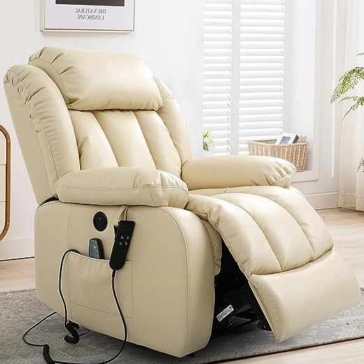 LiftEase XL Dual-Motor Recliner Chair – Breathable Leather & Lift Assist