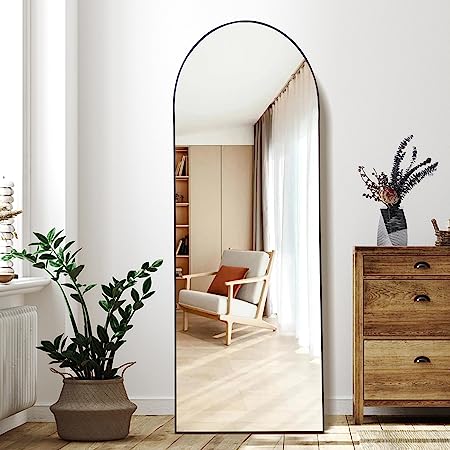 Arched Full Length Mirror, 64”x21” Floor Length Mirror