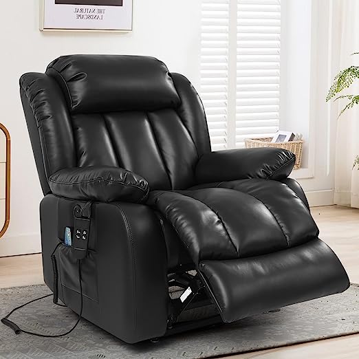 LiftEase XL Dual-Motor Recliner Chair – Breathable Leather & Lift Assist