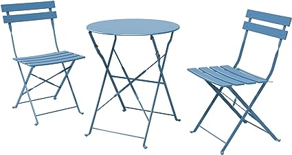 3-Piece Bistro Set Folding Outdoor Furniture Sets with Premium Steel Frame