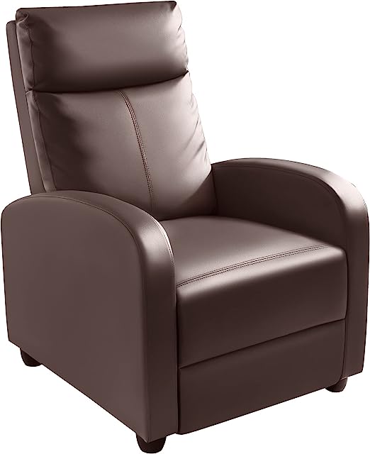 Recliner Chair Padded Seat Pu Leather for Living Room Single Sofa