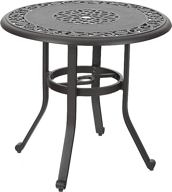 Cast Round Tables for 6 Person, 54" Dia Engraved Cast-Top Table