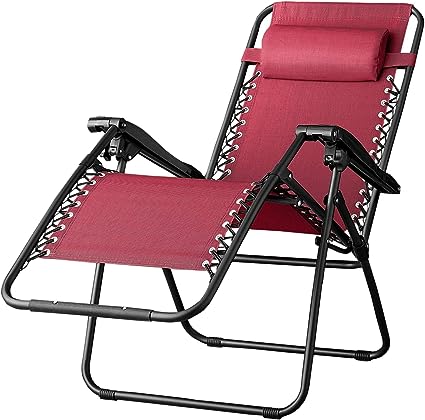 AirLounge 26" Zero Gravity Outdoor Recliner – Folding Chair with Headrest