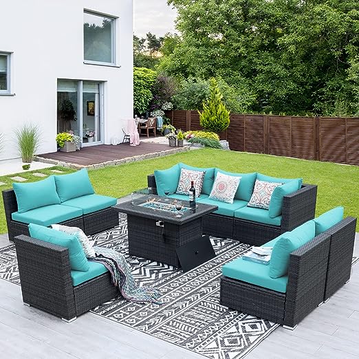 Large Size PE Rattan Outdoor Patio Furniture Sectional Sofa Sets