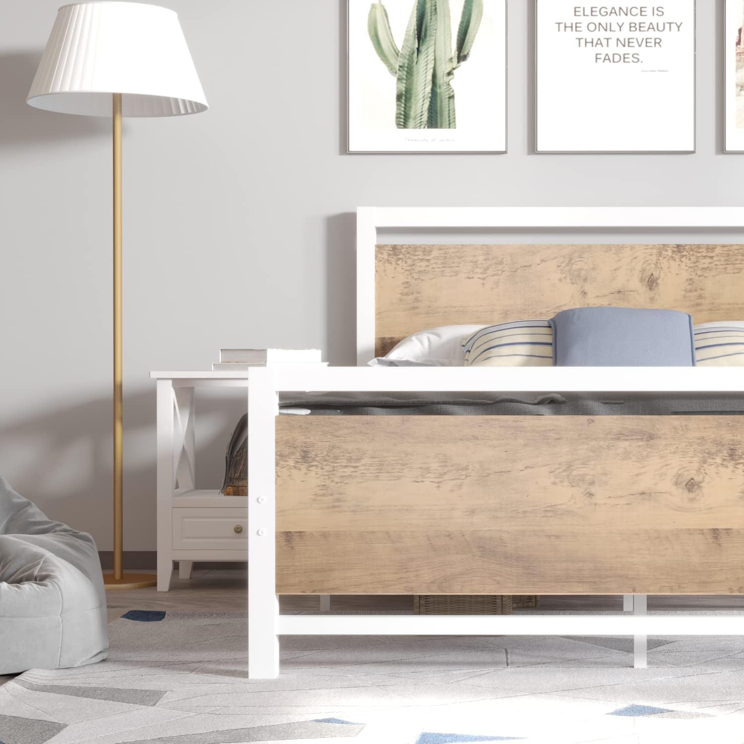 Close-up of sturdy metal slats and reinforced steel frame for durability