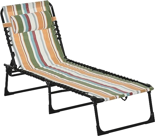 Folding Chaise Lounge Pool Chairs, Outdoor Sun Tanning Chairs, Folding