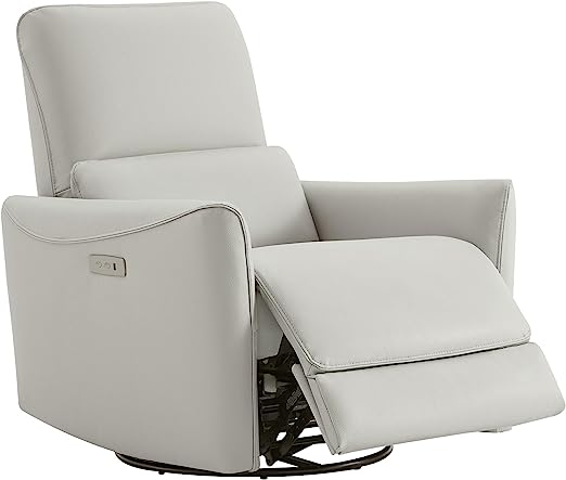 MomaLuxe Power Glider Recliner – Swivel Rocker, USB, Fixed Lumbar Support