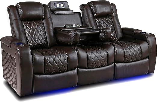 LuxeVibe 3-Seat Power Home Theater Recliner – Headrest & Ambient Lighting