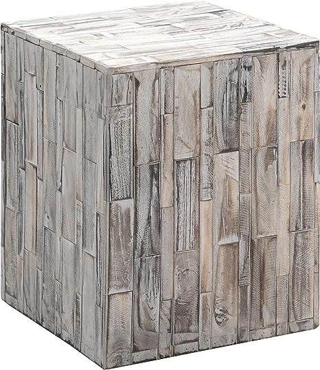 FSC Certified Indoor/Outdoor Recycled Square Wood Stool and Plant Stand