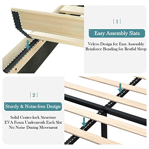 Easy-to-Assemble Queen Bed Frame with Squeak-Resistant Design