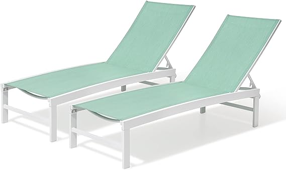 Aluminum Adjustable Chaise Lounge Chair Five-Position Recliner