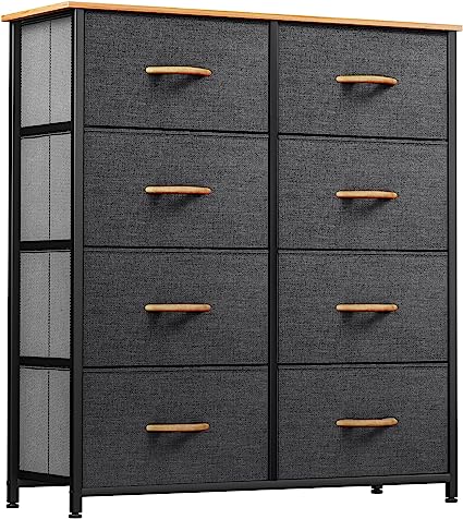Dresser with 8 Drawers - Fabric Storage Tower, Organizer Unit for Bedroom