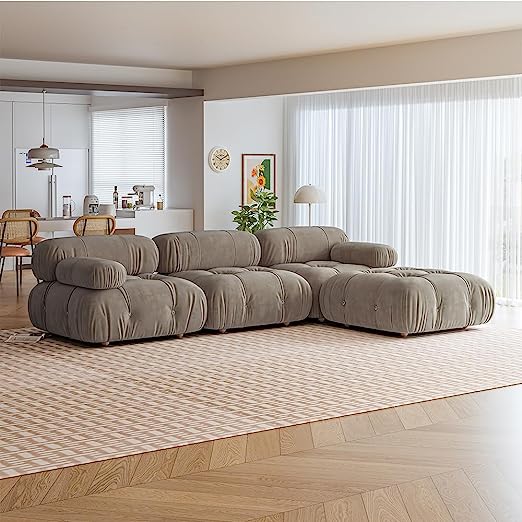 Sectional Couches for Living Room, Sectional Sofa Couch, Soft and Comfy Cloud Sofas, Modern Floor Sofa Furniture Sets
