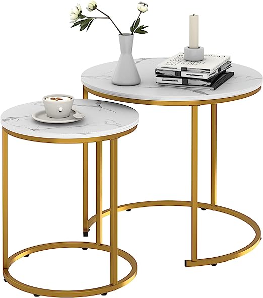 Nesting Coffee Table Rustic Brown 2 Sets for Small Place