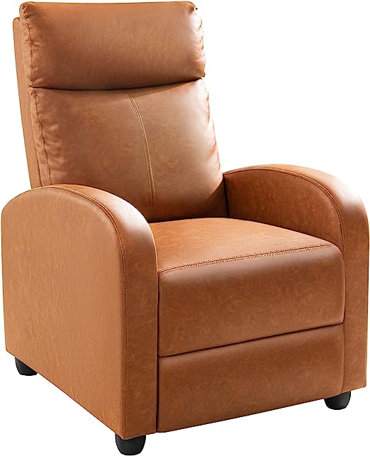 Recliner Chair Padded Seat Pu Leather for Living Room Single Sofa