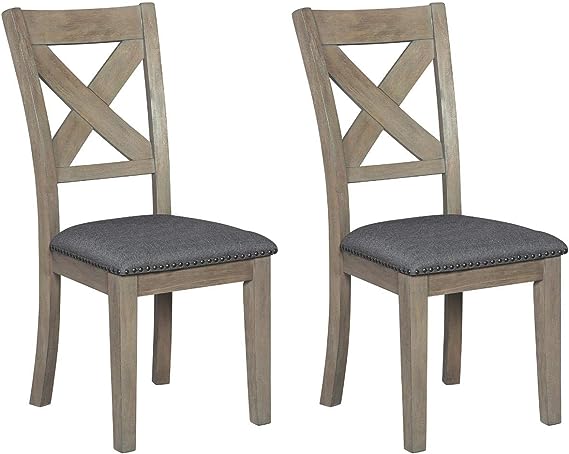 Moriville Modern Farmhouse Upholstered Dining Room Chair, 2 Count, Brown