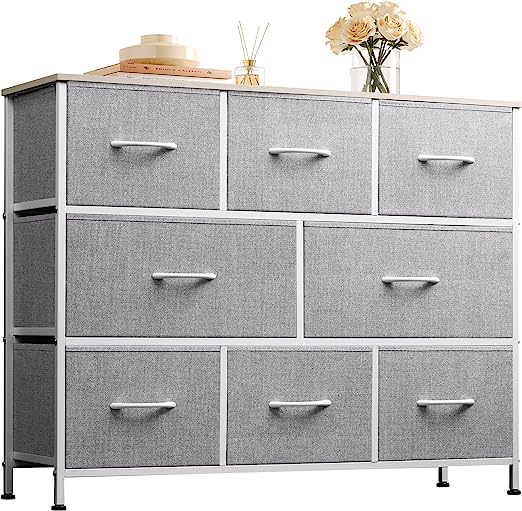 8 Drawer Dresser for Bedroom, Fabric Dresser with Large Storage Drawer Unit for Entryway
