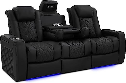 LuxeVibe 3-Seat Power Home Theater Recliner – Headrest & Ambient Lighting