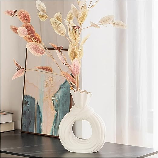 Ceramic Hollow Donut Vase Set of 2