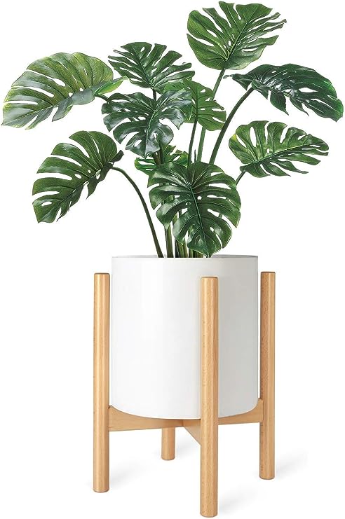 Mid-Century Modern Wooden Plant Stand – Beechwood Flower Pot Holder