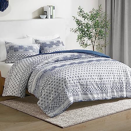 Farmhouse Bedding Comforter Sets King, Ivory Boho Bed Set