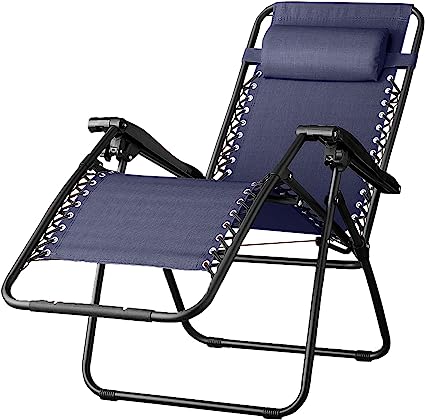 AirLounge 26" Zero Gravity Outdoor Recliner – Folding Chair with Headrest