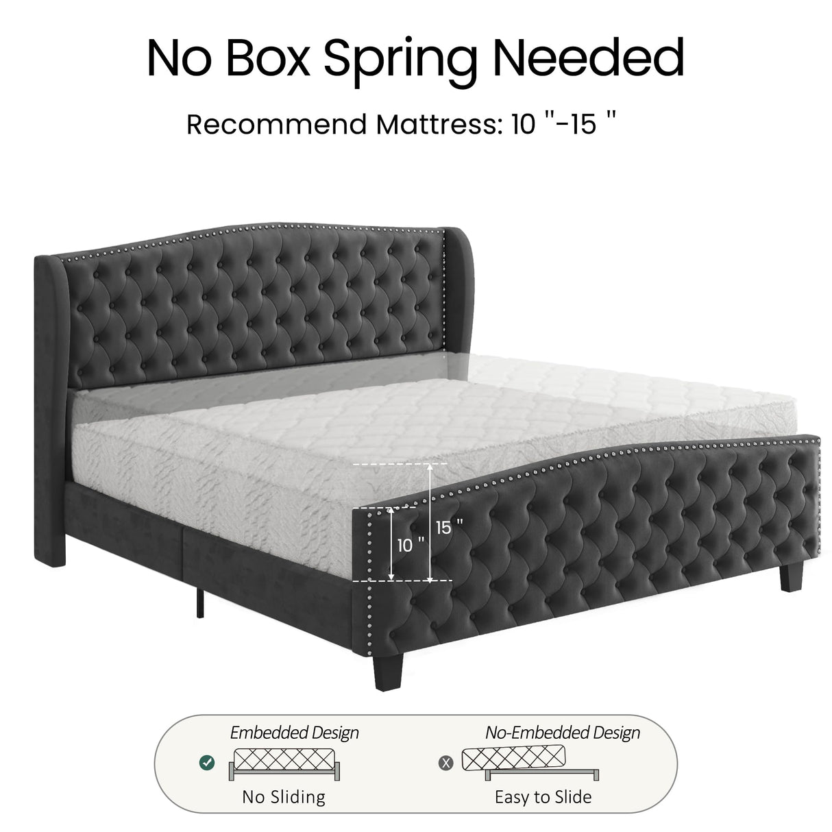 Noise-free sturdy wooden slats for long-lasting durability