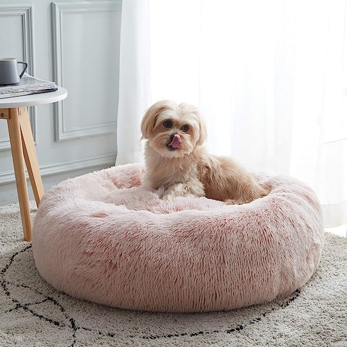 Calming Dog & Cat Bed, Anti-Anxiety Donut Cuddler Warming Cozy Soft