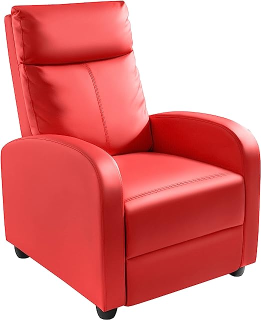 Recliner Chair Padded Seat Pu Leather for Living Room Single Sofa