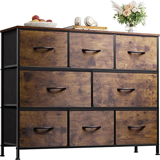 8 Drawer Dresser for Bedroom, Fabric Dresser with Large Storage Drawer Unit for Entryway