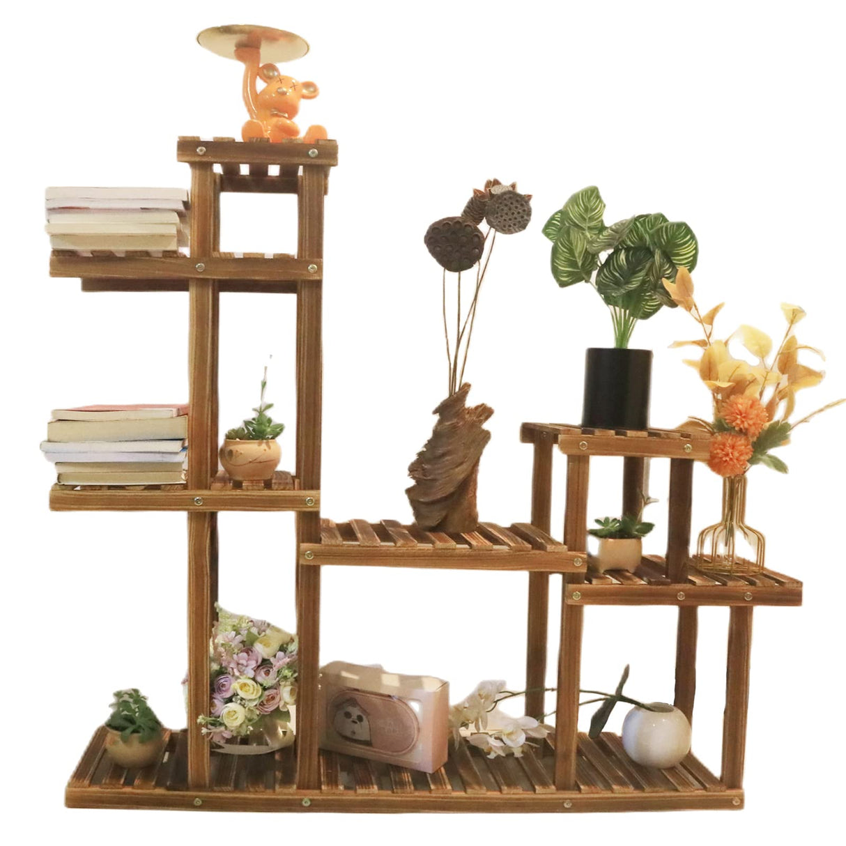 Space-Saving Wooden Plant Rack – Sturdy & Stylish Design