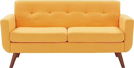65" W Loveseat Sofa, Mid Century Modern Decor Love Seats Furniture, Button Tufted Upholstered Love Seat Couch