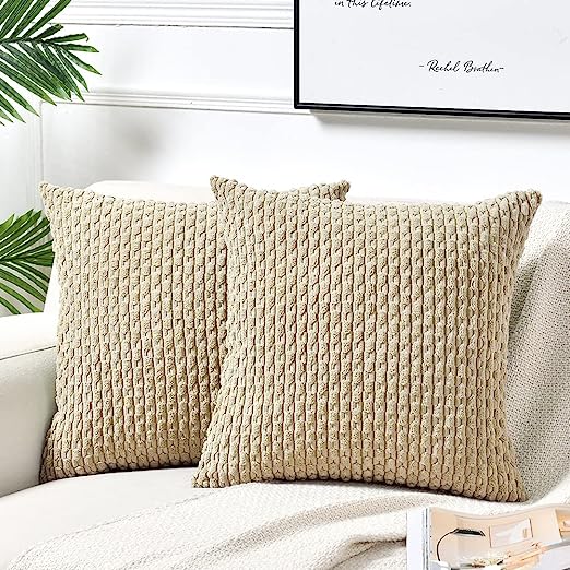 2 Packs Boho Cream Decorative Throw Pillow